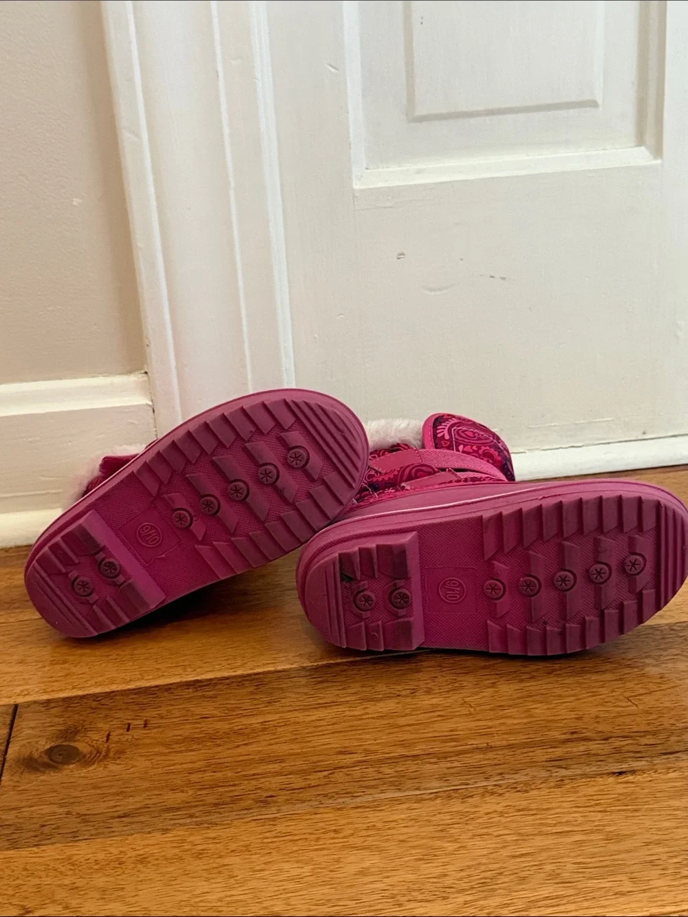 Girls Plush Pink Faux Fur Snow Boots